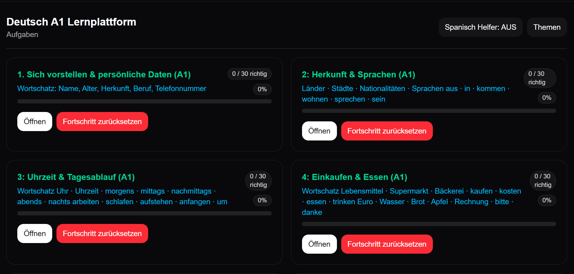Deutsch lernen A1 – für Spanischsprechende Screenshot 1