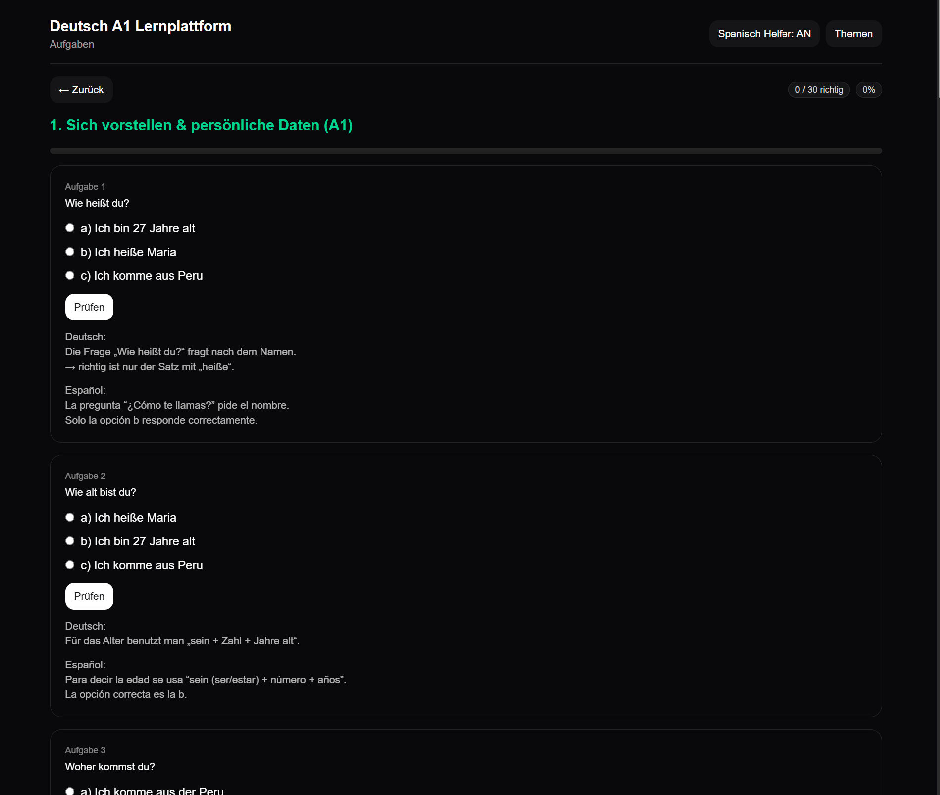Deutsch lernen A1 – für Spanischsprechende Screenshot 2
